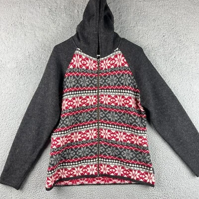 Woolrich Sudadera con Capucha Mujer Talla Grande Lana Cremallera Completa Fair Isle Invierno Copos de Nieve Foto 1 de 4