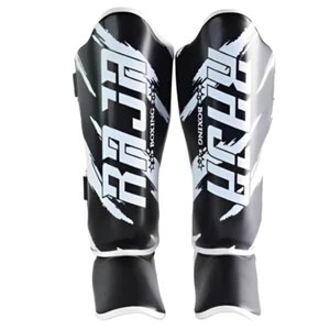 RAJA Muay Thai Boxing Shin Guards Training Protective Gear Real Leather Cow Skin - Picture 1 of 18