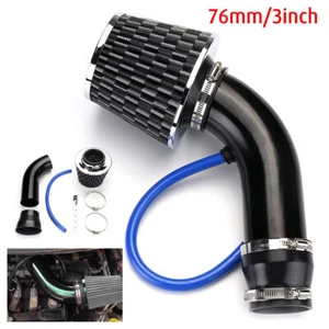 3" Car Cold Air Intake Filter Induction Kit Pipe Power Flow Hose System 76mm - Picture 1 of 7