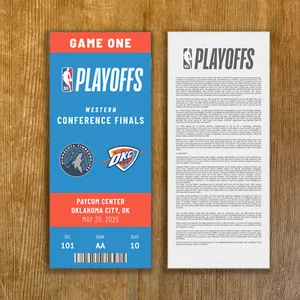 2025 NBA Playoffs OKC Thunder Replica Customizable Ticket Stub Any Seat WCF - Picture 1 of 3