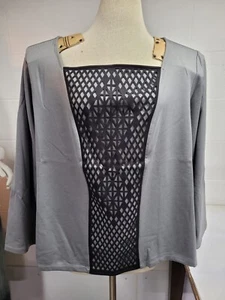 Bob Mackie 3x women's gray sweater NWT'S / we1418 r4 t60 - Picture 1 of 6