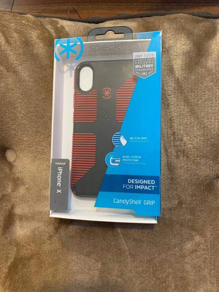 Speck Candyshell Grip - iPhone XS / X -  Black with Red - Image 1 of 3