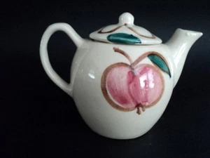 Purinton Pottery 2 cup individual teapot Pear Apple 4 3/8" tall - Picture 1 of 7