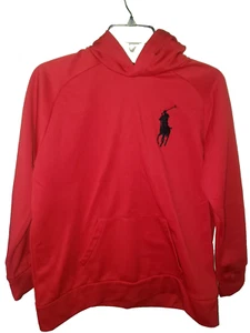 Polo Ralph Lauren Camisa Para Hombres Capucha Grande Pullover Sudadera Rojo Algodón Big Pony - Imagen 1 de 5