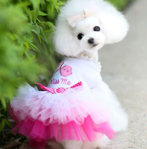 Pet Puppy Small Dog Lace Princess Tutu Dress Skirt Clothes Apparel Costume Cute