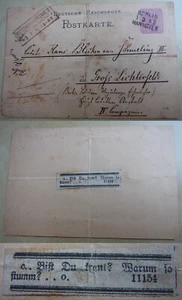 Curioso PK alrededor de 1885 para el posterior GM Hans BLECKEN de SCHMELING, con anuncio Ztgs.-Annonce - Imagen 1 de 7