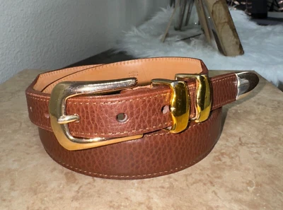 Cinturón Martin Dingman Mujer 32 Top Grano Cuero Hecho a Mano Marrón Informal Clásico Foto 1 de 4