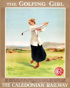 Decorative Poster.Home Room interior wall design.The golfing girl.Vacation.7923 - Picture 1 of 1