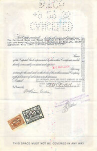DOCUMNETARY STAMPS STOCK TRANSFER E F HUTTON STOCK CERTIFICATE