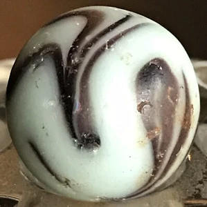 VINTAGE FLAME SWIRL MARBLE - JASPERS? 5/8" - Picture 1 of 7
