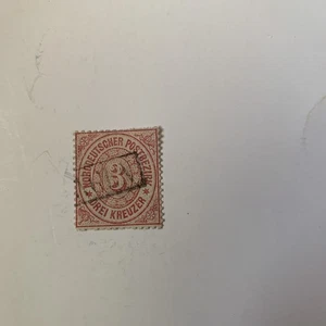 Briefmarke NDB MiNr 21 Gestempelt mit Rahmenstemnpel - Bild 1 von 2