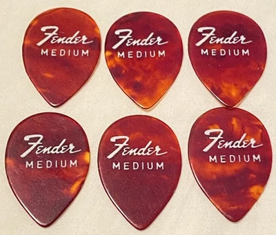 Vintage Guitar Picks-1960’s Fender Pre-CBS- TEARDROP Shape-Medium-Lot of 6 NOS - Image 1 of 4