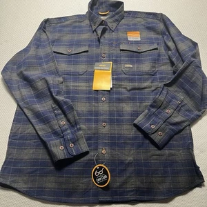 Neu mit Etikett Ariat Work Rebar langärmliges schweres Flanellhemd für Herren blau grün kariert Größe M - Bild 1 von 9