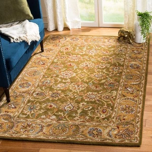 Classic Collection Area Rug - 8'3" x 11', Olive & Camel, Handmade Traditional... - Picture 1 of 5