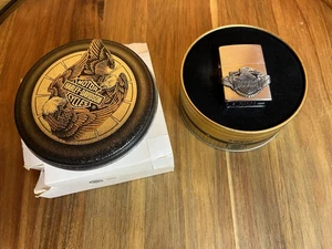 Harley Davidson Eagle 1998 vintage sellada sin imprimir Zippo con lata - Imagen 1 de 3