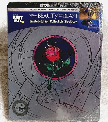 Beauty and the Beast STEELBOOK 4K UHD +Blu-ray  Best Buy Rare OOP NEW Signature - Image 1 of 4