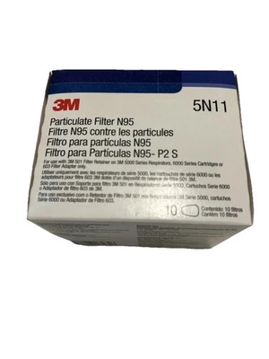 3M 5N11 N95 filters 10x for 6200 6800 7502 SEALED box- New - Image 1 of 4