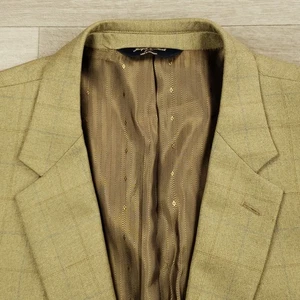 Joseph & Feiss Sport Coat Mens Size 48R Wool Viscose Silk Windowpane Two Button - Picture 1 of 16