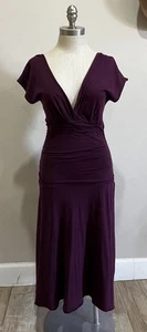 Velvet by Graham & Spencer Kleid Damen Medium Aubergine Gerafft V-Ausschnitt - Bild 1 von 16