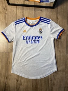 adidas Real Madrid 21 22 Home Jersey  White Women Rare Sz M - Picture 1 of 6