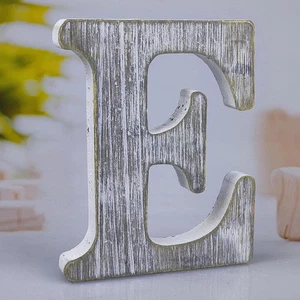 Lettere in Legno 8 Pollici Non Finite Rustiche per Decorazione Parete E  - Foto 1 di 7