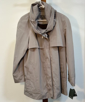 Gallery New York Impermeable Chaqueta Mujer’s XLP Petite Taupe Cuello Plisado Nuevo con Etiquetas Foto 1 de 4