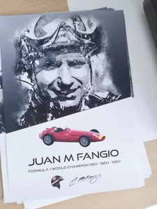 Juan Fangio F1 A3 Print Limited Edition Motorsport Poster Picture Wall Art - Picture 1 of 1