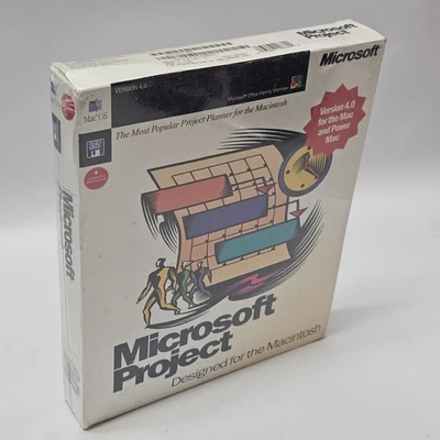 Microsoft Project 4.0 - Mac Edition Vintage Software BRAND NEW OLD STOCK SEALED - Image 1 of 3