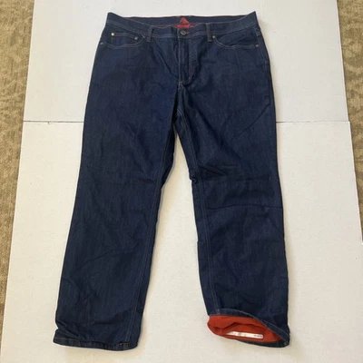 Pantalones de mezclilla LL Bean BeanFlex forrados de vellón calce clásico para hombre 40x30 azul lavado oscuro Foto 1 de 4