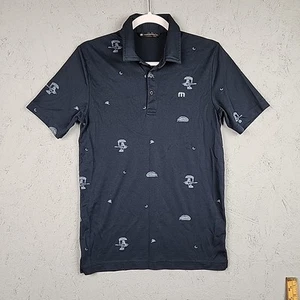 Travis Matthew Shirt Mens Small Graphic Hula Girl Moon Floral Preformance Preppy - Picture 1 of 9