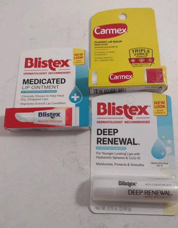Blistex 3pc Medicated Lip Ointment Penetrating Moisture Medication