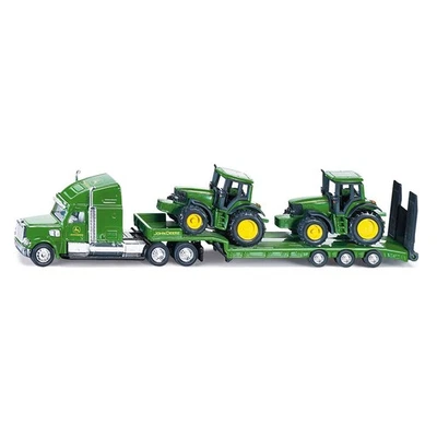 siku 1837, Low Loader with 2 John Deere Tractors, 1:87, Metal/Plastic, Green, Fo - Image 1 of 4