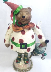 Festive Christmas Bear By Larkspur Lane By Silvestri Handcrafted 10” Figurine - Picture 1 of 6