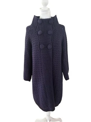 Cárdigan BCBGMaxazria azul marino largo tejido cable talla XL Foto 1 de 4