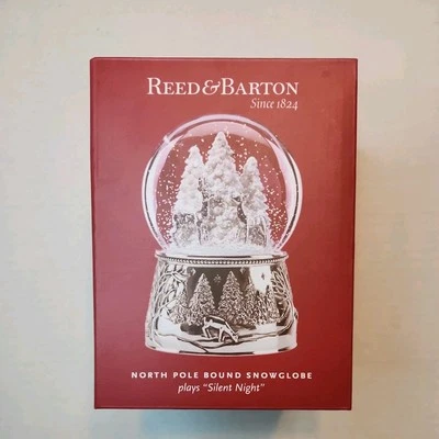 Globo de nieve de Navidad encuadernado en el Polo Norte Reed & Barton 867074. Obras de teatro "Noche de silencio" Foto 1 de 4