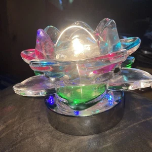 Multi-Color Gold Lotus Flower Touch Oil Warmer With Led Lights - Picture 1 of 3