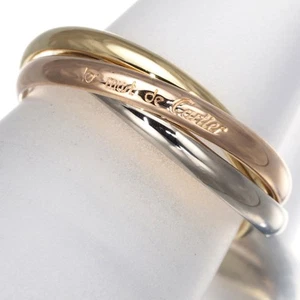 Auth Cartier Ring Trinity 3color XS EU48 18K 750 Yellow White Rose Gold - Picture 1 of 4
