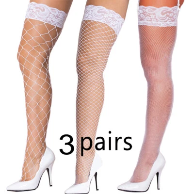 Женские 3 пары кружева рыболовная сеть бедра высоты чулки Hot моды сексуальные носки - Изображение 1 из 4