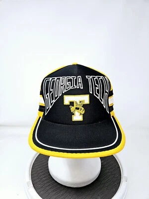 Vintage 70s Georgia Tech Yellow Jackets 3 Stripe Snapback Hat NWOT FAST SHIPPING - Image 1 of 4