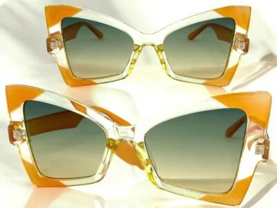 GAFAS DE SOL ESTILO OJO DE GATO RETRO EXAGERADAS DE GRAN TAMAÑO marco naranja grande Foto 1 de 4