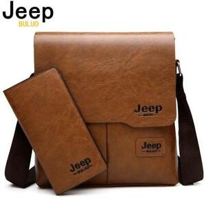 JEEP Brand PU Leather Shoulder / Crossbody Bag & Wallet, 2 Piece Set - Men's