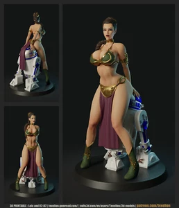 Prinzessin Leia Organa, Statue, 3D Druck, Fan Art, sexy Pin-Up Figur, UNBEMALT - Imagen 1 de 11