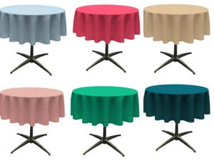 51 Zoll Runde Tischdecke - Polyester Popeline Tischabdeckung für Veranstaltungen (Farbe auswählen) - Bild 1 von 41