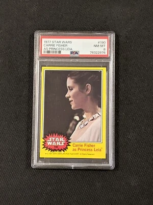 1977 Star Wars Series 3 Carrie Fisher As Princess Leia PSA 8 NM-MT Card #190 - Image 1 of 4