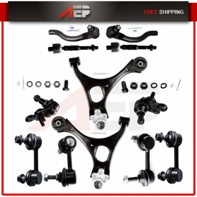 适用于本田思域 12 件前球接头领带杆控制臂悬挂套件 — 第 1/4 张图片