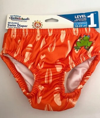 Pañal de natación reutilizable Swimschool nivel 1 18-22 libras 12 meses escuela de natación bebé nuevo Foto 1 de 4