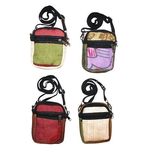 kompakte Umhängetasche Jutesack Schultertasche - Picture 1 of 5