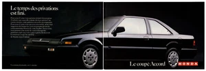 1988 HONDA Accord EXi Vintage Original 2 page Print AD - Black car photo Canada - Picture 1 of 1