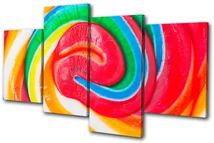 Per Cameretta Bambini Lecca Lecca Dolci MULTI TELA WALL ART Quadro Stampa VA - Foto 1 di 1