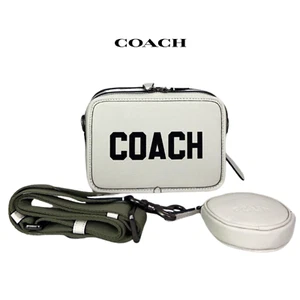 COACH men's White Charter Coach Graphic Leather Crossbody Bag CP270 New - Picture 1 of 9